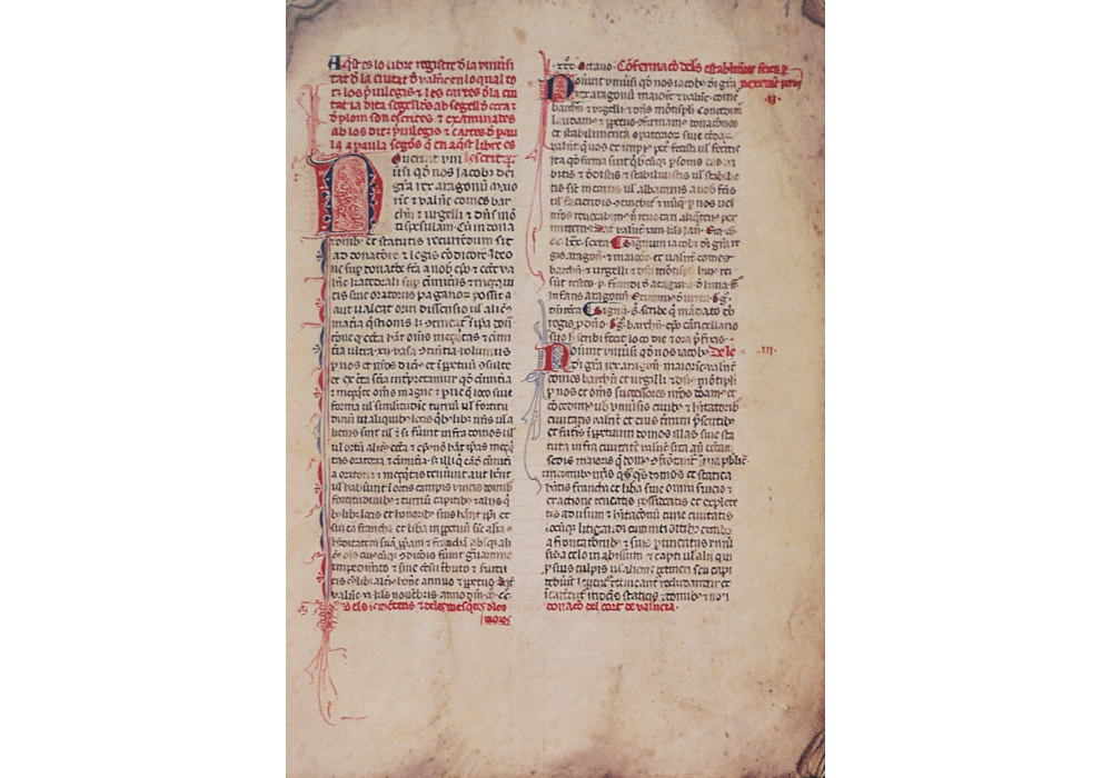 Prilegis-Valencia-Jaime I Aragón-Manuscript-Illuminated codex-facsimile book-Vicent García Editores-2 Beginning.
